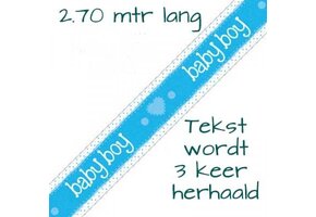 Banner 2.7m - It's A Boy Heart Holographic Dot - Blue