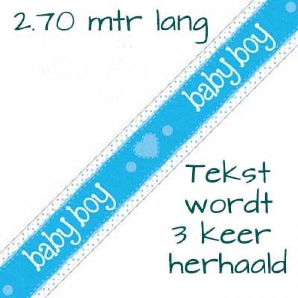 Banner 2.7m - It's A Boy Heart Holographic Dot - Blue