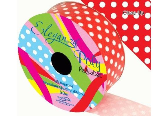 SALE > Lint - Polka Dot Red - 50mm x 50m