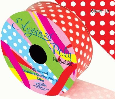 Lint Polka Dot Red - 50mm x 50m
