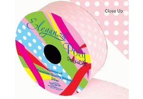 SALE > Lint - Polka Dot Pink - 50mm x 50m