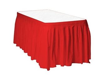 Plastic Tafelrok- Rood - 426 cm x 73 cm