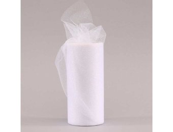 Tule - Glitter Irridescent White - 15cm x 23m