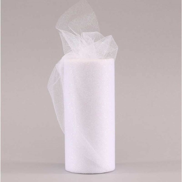 Tule - Glitter Irridescent White - 15cm x 23m