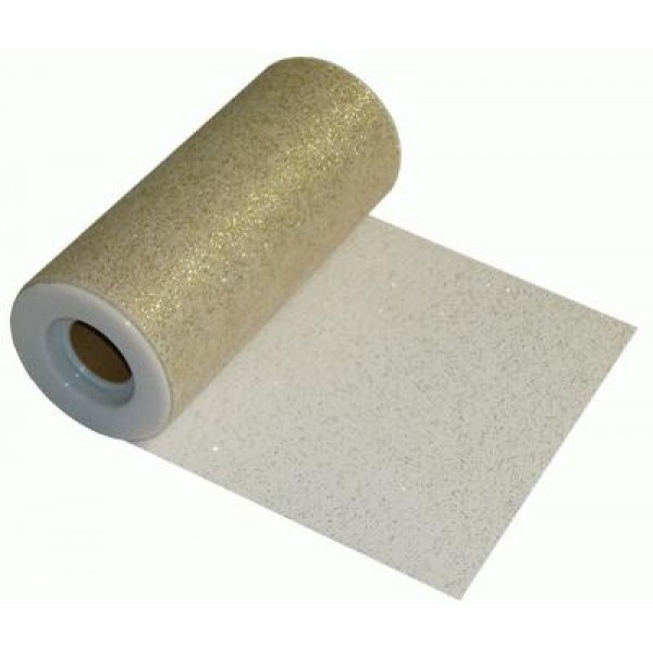 Tule - Metallic Glitter Gold - 15cm x 22m