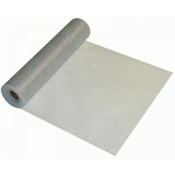 Tule - Metallic Glitter Silver - 15cm x 22m