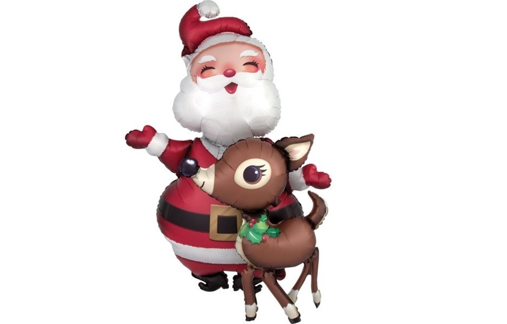 Airwalker - Santa & Reindeer -  76 inch - Anagram