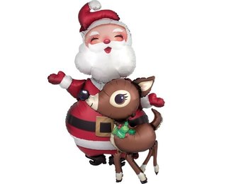 Airwalker - Santa & Reindeer -  A76"/193cm