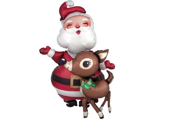Airwalker - Santa & Reindeer -  76 inch - Anagram