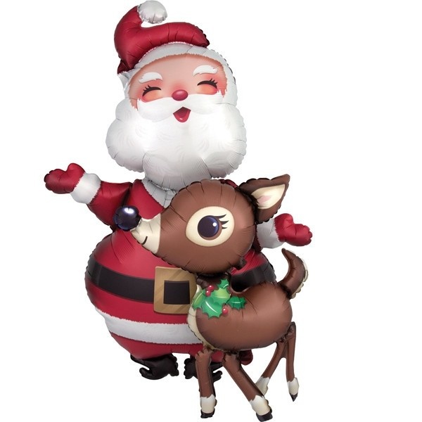 Airwalker - Santa & Reindeer -  76 inch - Anagram