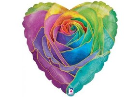 SALE > Heart - Rainbow Rose Holographic - 18 inch - Oaktree.