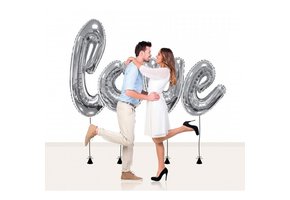 Woord BIG - Script Silver - LOVE - 84 inch - Kaleidoscope