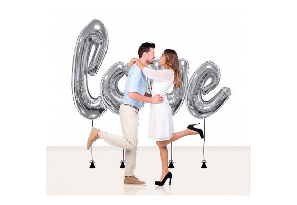 Woord BIG - Script Silver - LOVE - 84 inch - Kaleidoscope