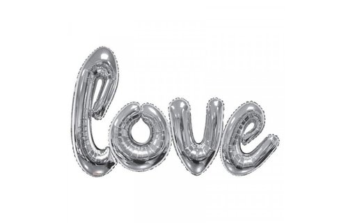 Woord  BIG- LOVE Script Silver -  K84" x 53"