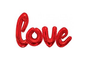 SALE > Woord BIG - LOVE Script Red -  K84" x 53"