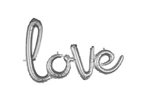 Woord - LOVE Script Silver - airfilled -  A78cm x 53cm