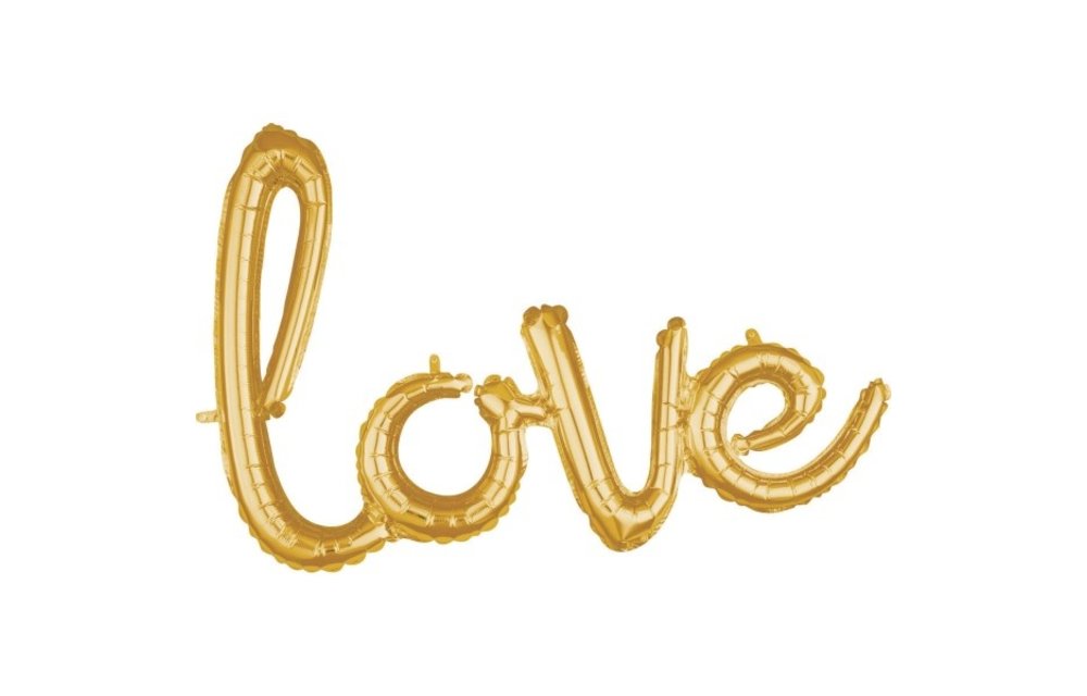 Woord - LOVE Script Gold - airfilled - 78cm x 53cm - Anagram