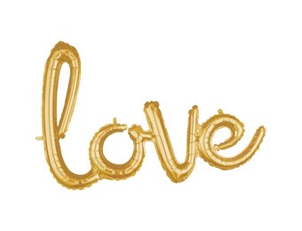 Woord - LOVE Script Gold - airfilled - A78cm x 53cm