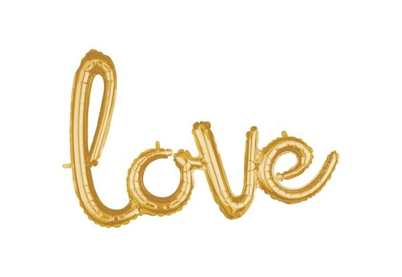 Woord - LOVE Script Gold - airfilled - A78cm x 53cm