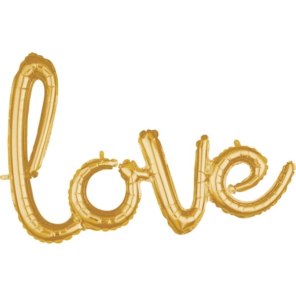 Woord - LOVE Script Gold - airfilled - A78cm x 53cm