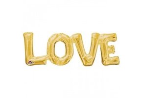Woord - LOVE gold - airfilled - A65cm x 22cm