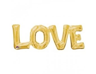 SALE > Woord - LOVE gold - airfilled - A65cm x 22cm