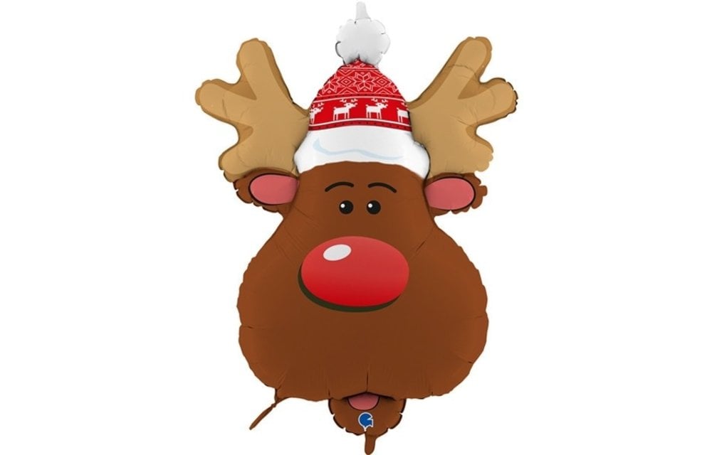Smiley Reindeer Head/Rendierhoofd - 34 inch - Grabo