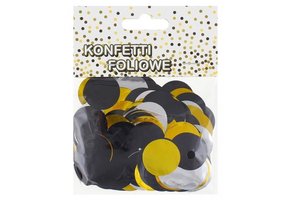Confetti - Foil - Goud/Silver/Black mix 2,5cm - 18gr