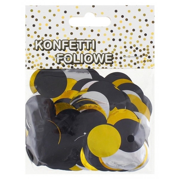 Confetti - Foil - Goud/Silver/Black mix 2,5cm - 18gr