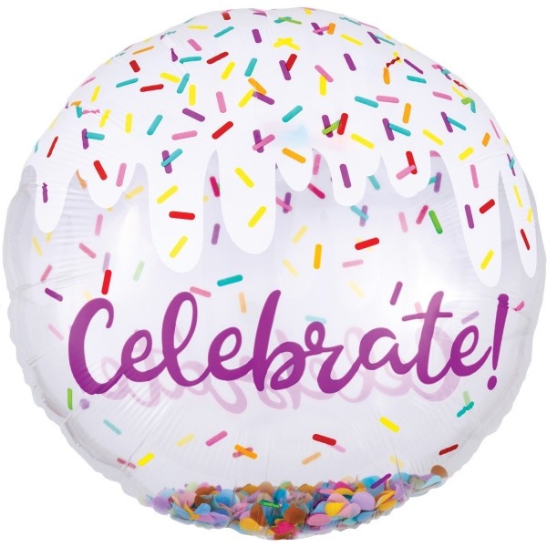 Confetti Balloon Celebrate - A21"/71cm/JUMBO