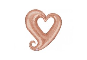 Chain Heart - Rose Gold - 37 inch - Betallic