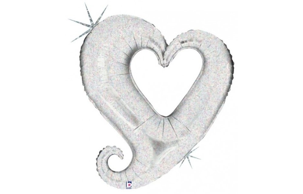 Chain Heart - Silver - 37 inch - Betallic