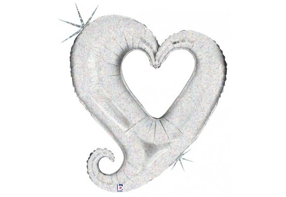 Chain Heart - Silver - 37 inch - Betallic