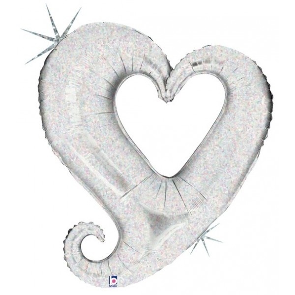 Chain Heart - Silver - 37 inch - Betallic
