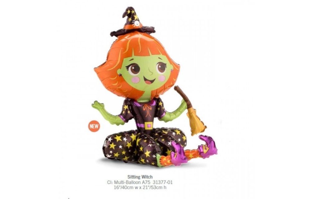 Sitting - Witch Multi Balloon - 21 inch - Anagram -  SALE