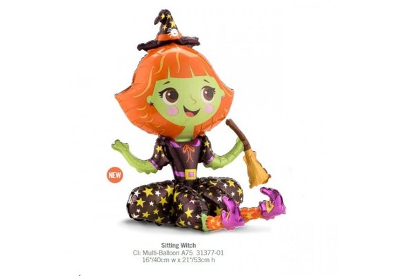 SALE > Sitting Witch Multi Balloon - A21"/53cm