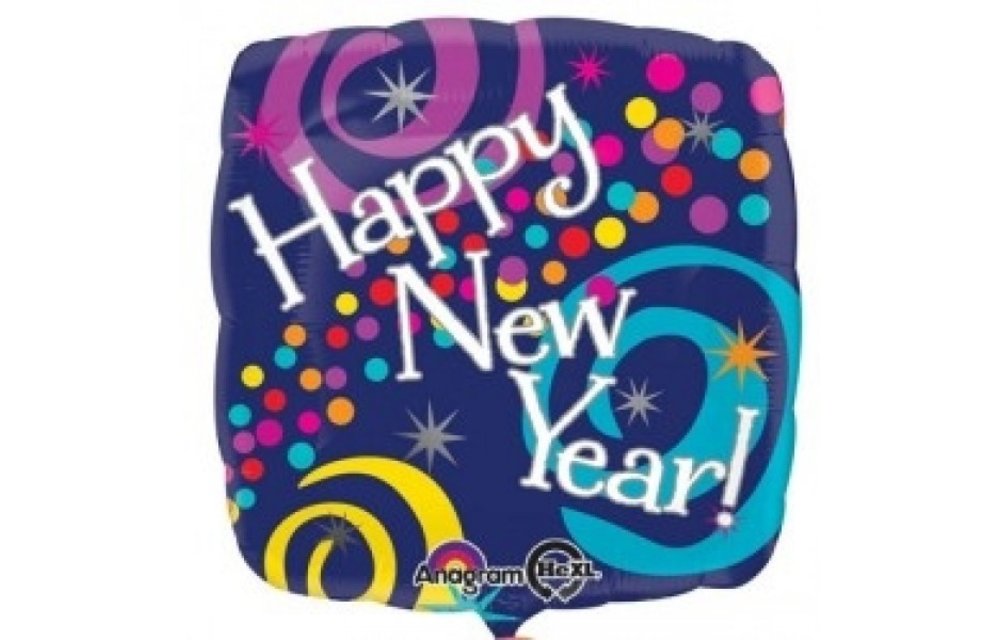 Happy New Year Bright Swirls - 18 inch - Anagram