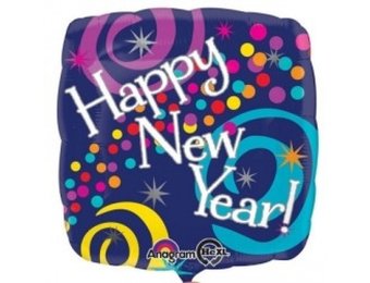 SALE > Happy New Year Bright Swirls - 18"/45cm