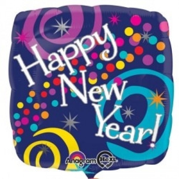 Happy New Year Bright Swirls - 18 inch - Anagram