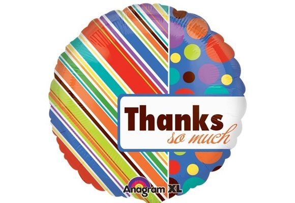 SALE > Thanks So Much - 18 inch - Anagram