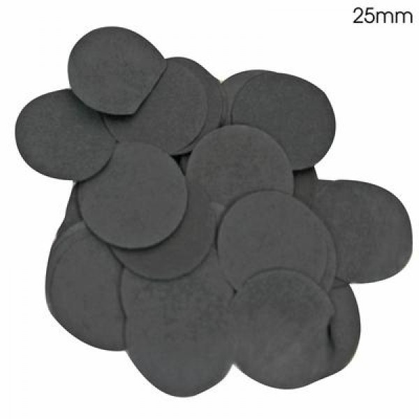 Confetti 25mm - Black - 100gr Vlamwerend