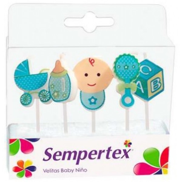 Candles - Baby Boy - Blue