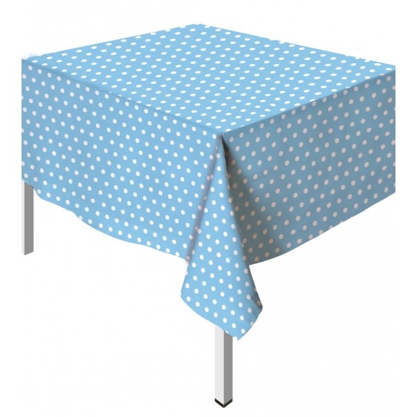 Table Cover - Polka Dots - Pastel Blue 140 - 2,7m x 1.37m