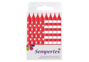 Candles - Polka Dots/Stripes - Red 015