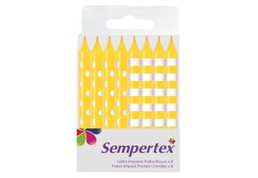 Candles - Polka Dots/Stripes - Yellow 020