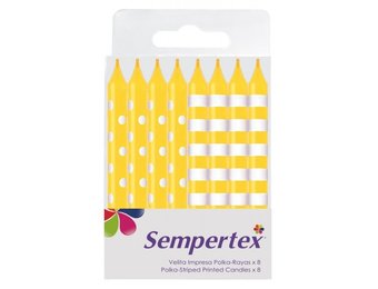 Candles - Polka Dots/Stripes - Yellow 020