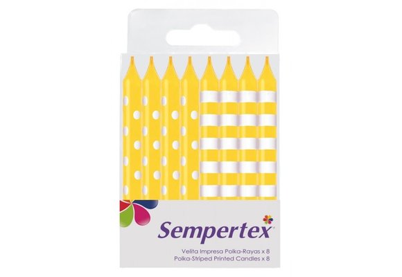 Candles - Polka Dots/Stripes - Yellow 020