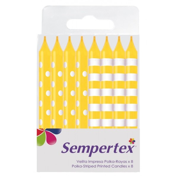 Candles - Polka Dots/Stripes - Yellow 020