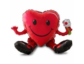 Sitting Smiley Heart Guy - A45cm x 66cm