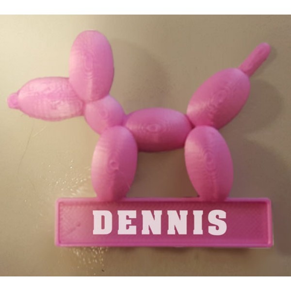 3D - Broche naambordje Ballonhondje - 6cm